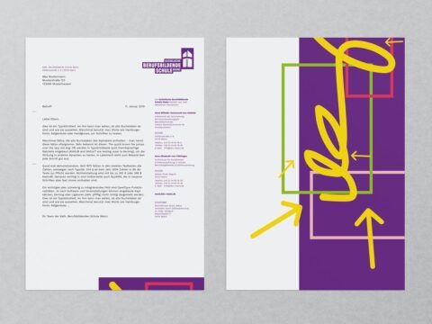 Darstellung des Corporate Designs für die KBS Mainz: Das Briefpapier