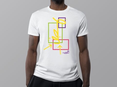 Darstellung des Corporate Designs für die KBS Mainz: Das T-Shirt für die Schule