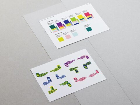 Darstellung des Corporate Designs für die KBS Mainz: Logovarianten